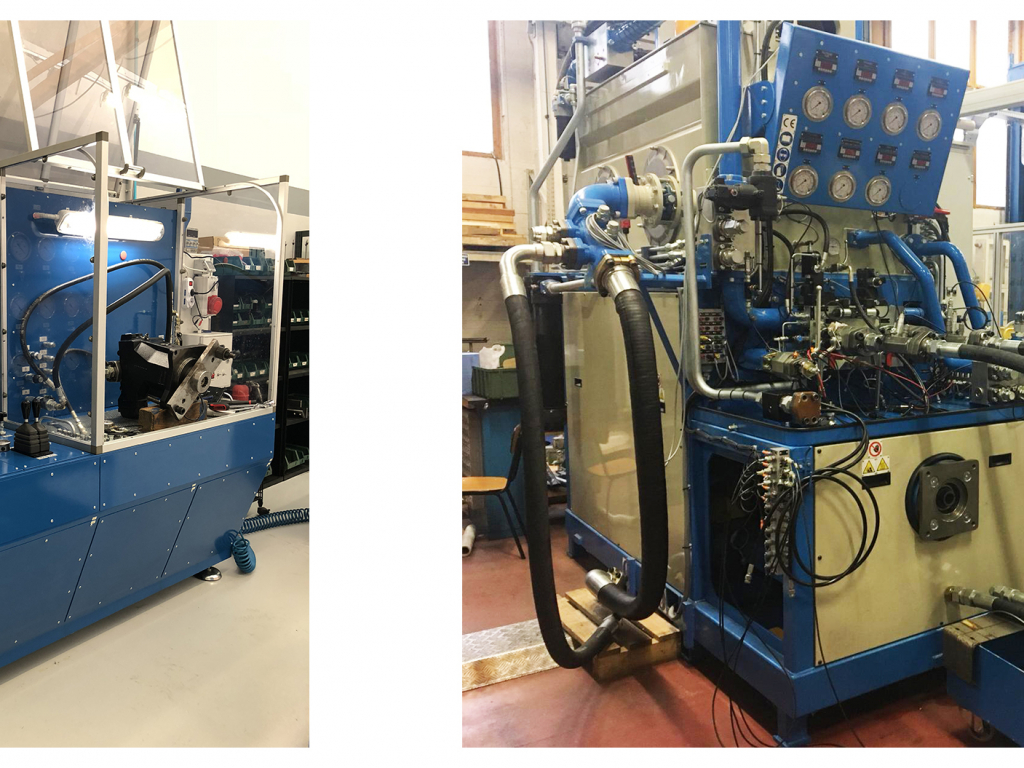 Hydraulic test bench for pumps, motors and valves — Flodraulic Germany service facility